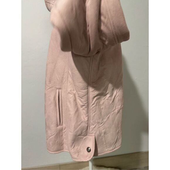 Talbots pink Faux suede vintage Sherpa lined snap button front jacket L - Picture 6 of 8